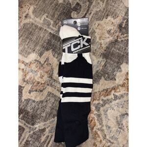TCK ProDRI Athletic Socks Medium Black/White Stripes Moisture Wicking